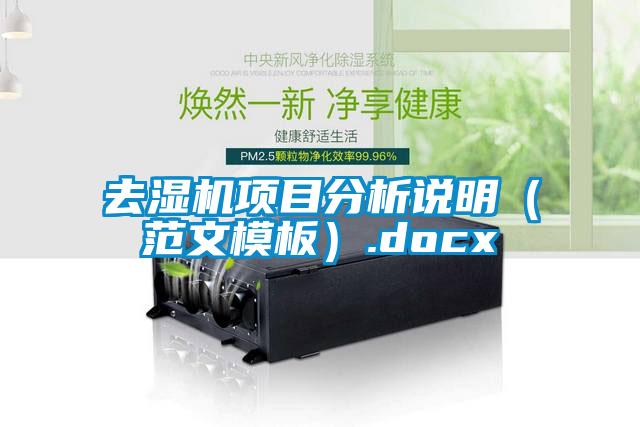 去濕機項目分析說明(范文模板).docx