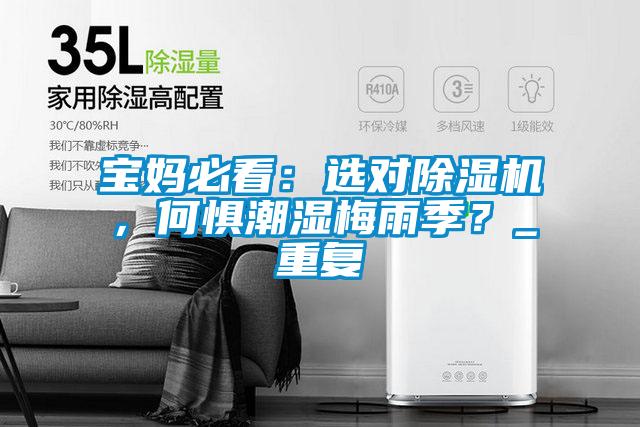 寶媽必看:選對除濕機,何懼潮濕梅雨季?_重復