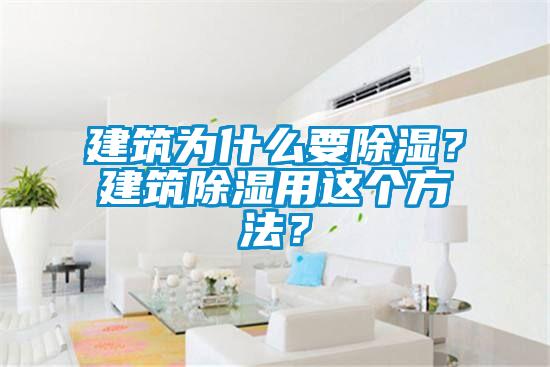 建筑為什么要除濕？建筑除濕用這個方法？